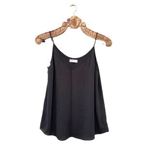 Aritzia Babaton V Neck Mesh Trim Cami Tank Black Small